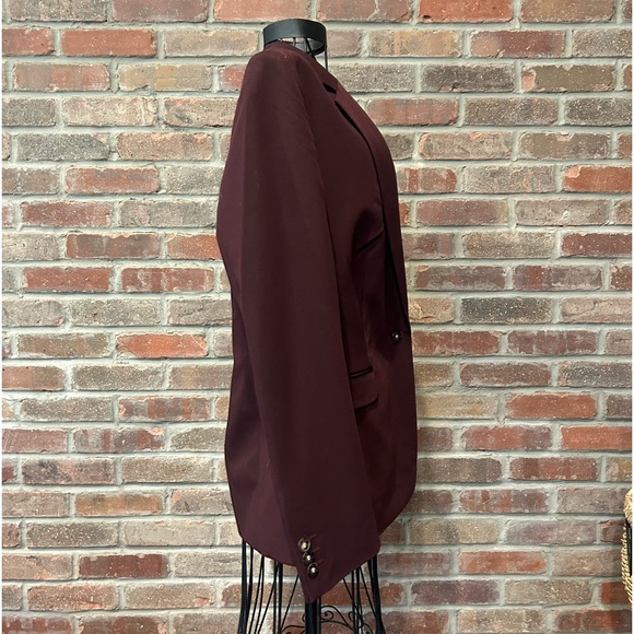 T Tahari Midnight Burgundy Blazer - Picture 3 of 7